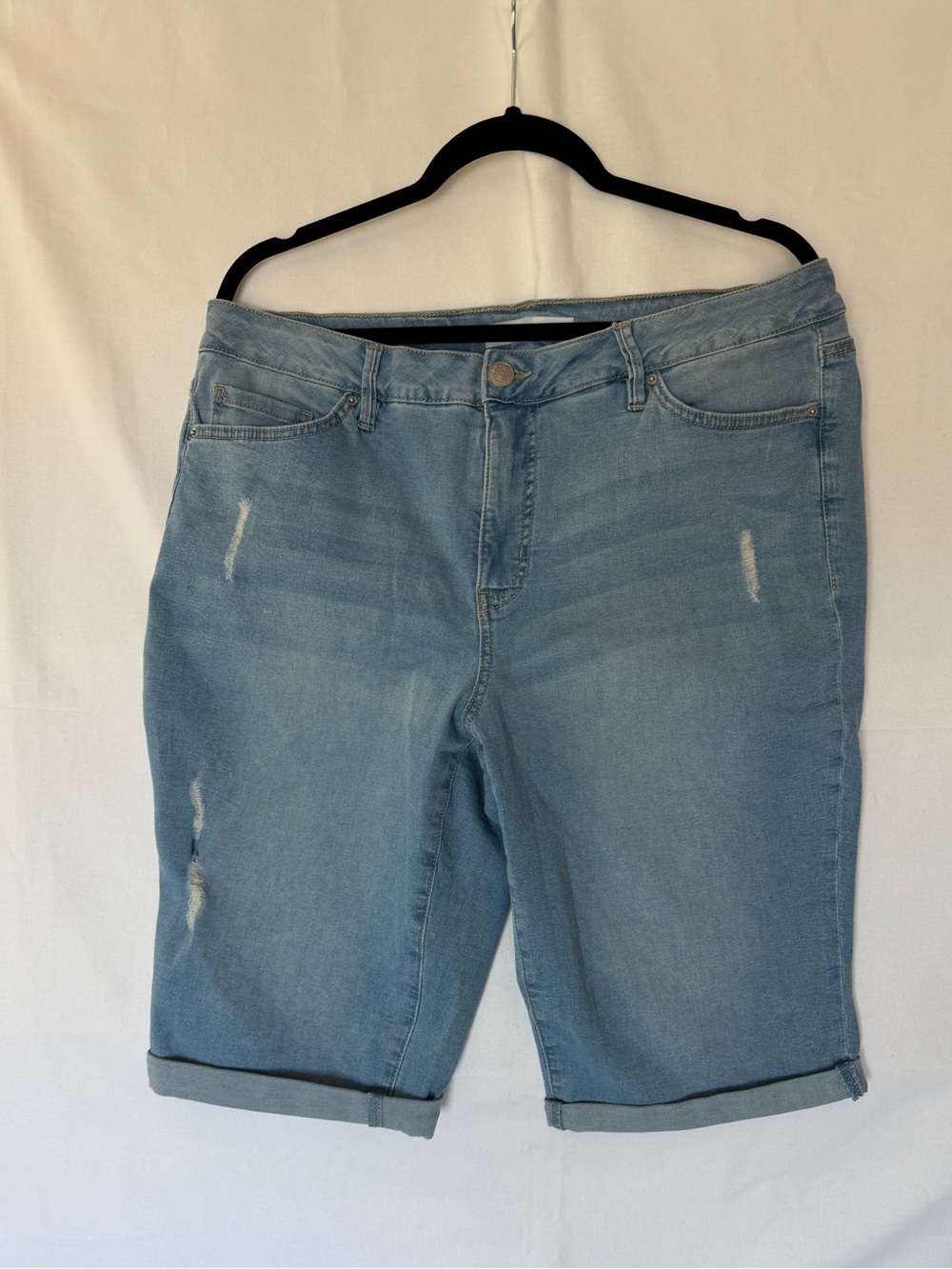 Royalty For Me Light Blue Denim Women's Bermuda Shorts